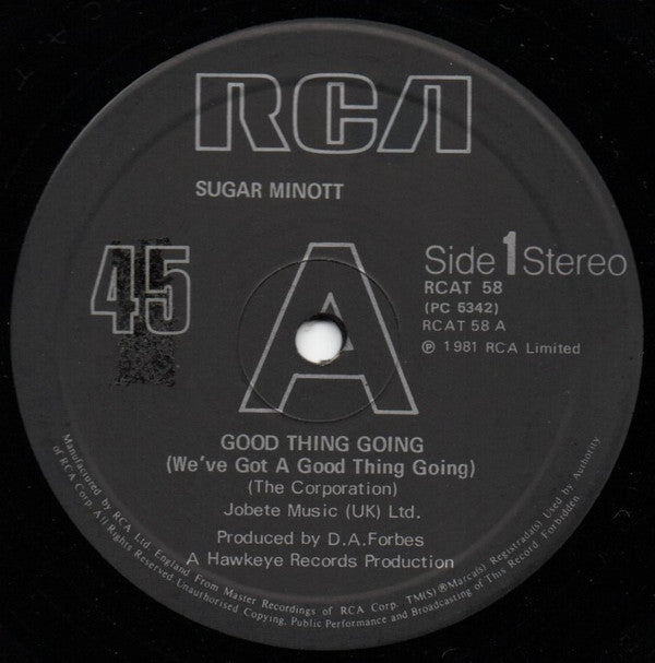 Sugar Minott / Session In Session : Good Thing Going / Bad Things (12")