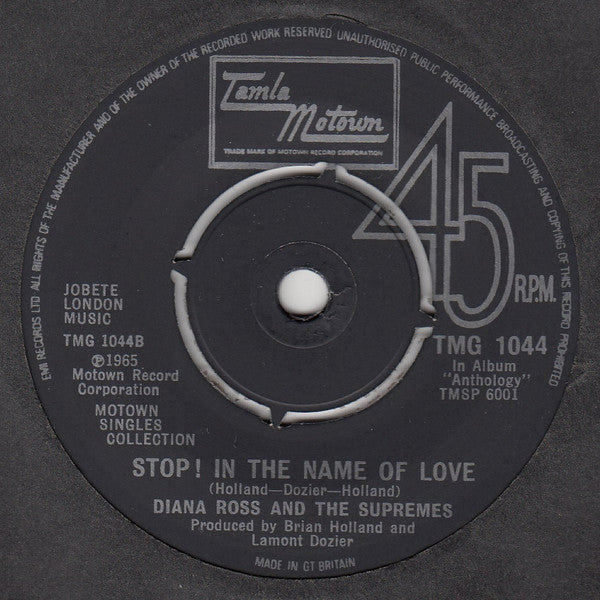 The Supremes : Baby Love / Stop! In The Name Of Love (7", Single)