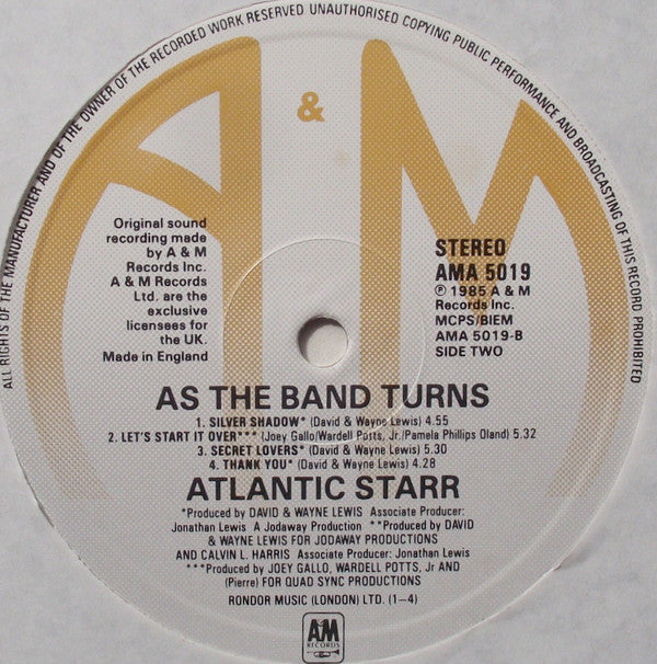 Atlantic Starr : As The Band Turns (LP, Album)