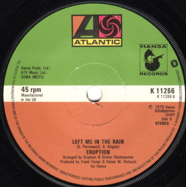 Eruption (4) : One Way Ticket (7", Single)