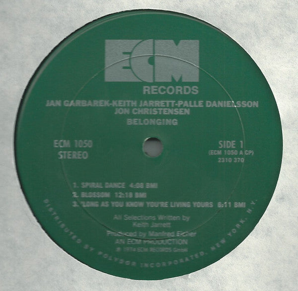 Jan Garbarek, Keith Jarrett, Palle Danielsson, Jon Christensen : Belonging (LP, Album)