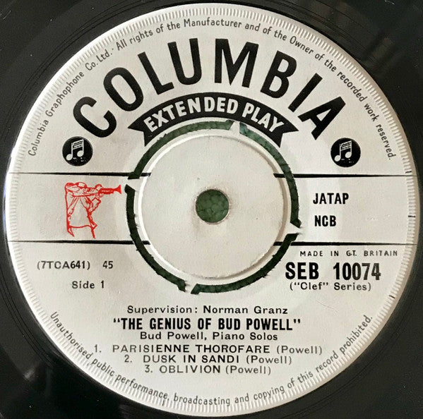 Bud Powell : The Genius Of Bud Powell (7", EP)
