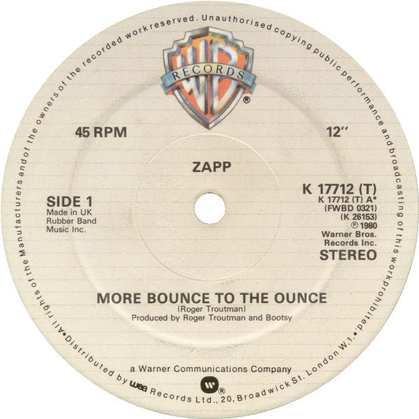 Zapp : More Bounce To The Ounce (12")
