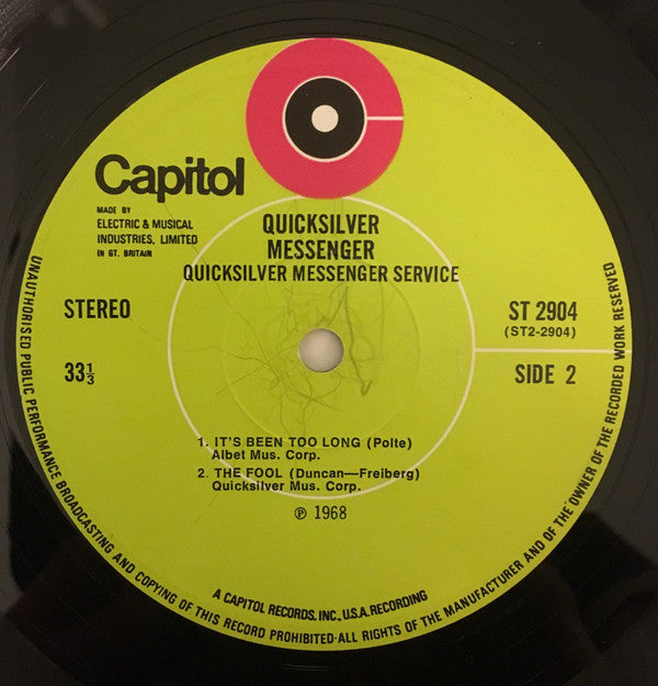 Quicksilver Messenger Service : Quicksilver Messenger Service (LP, Album, RE)