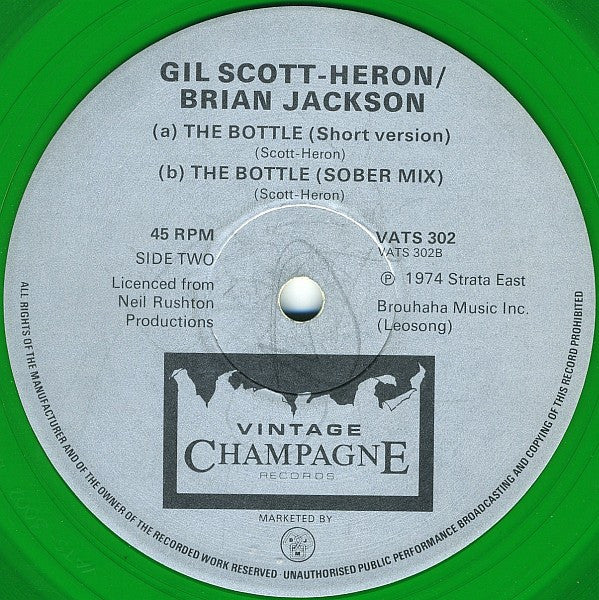 Gil Scott-Heron & Brian Jackson : The Bottle (12", Gre)