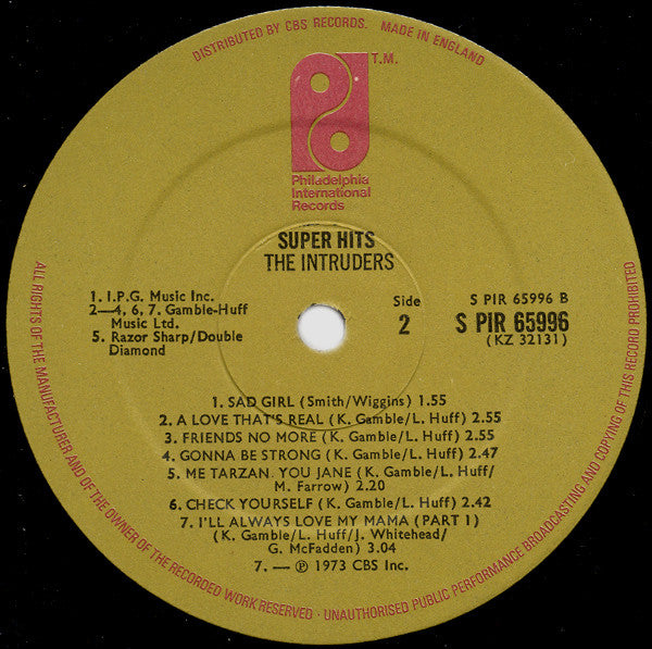 The Intruders : Super Hits (LP, Comp)