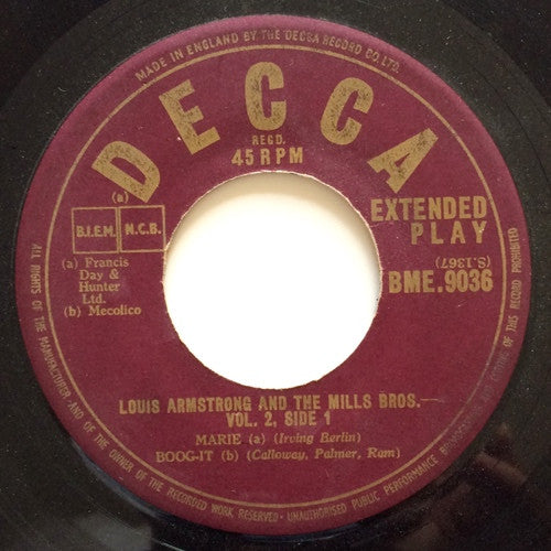 Louis Armstrong, The Mills Brothers : Louis Armstrong And The Mills Brothers Vol. 2 (7", EP)