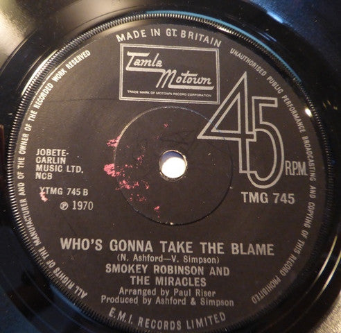 The Miracles : The Tears Of A Clown (7", Single, Sol)