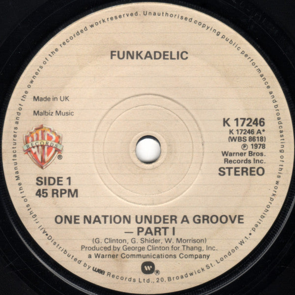 Funkadelic : One Nation Under A Groove (7", CBS)