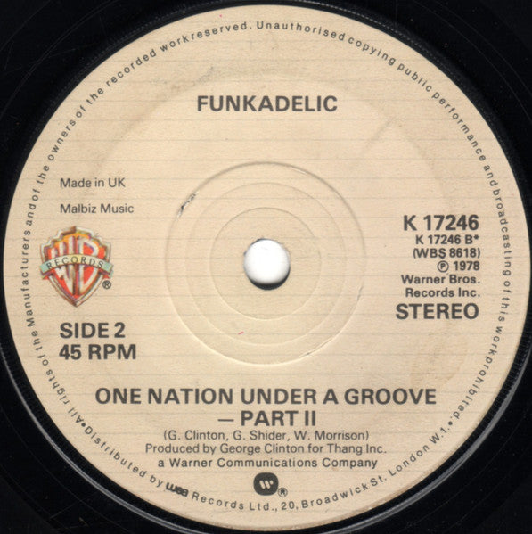 Funkadelic : One Nation Under A Groove (7", CBS)