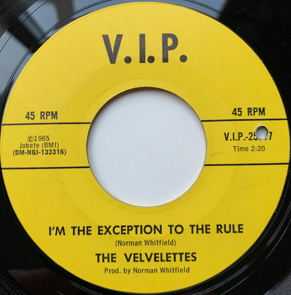 The Velvelettes : Lonely Lonely Girl Am I / I'm The Exception To The Rule (7", Single, Styrene)