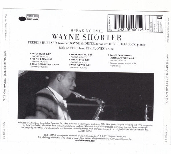 Wayne Shorter : Speak No Evil (CD, Album, RE, RM, EMI)