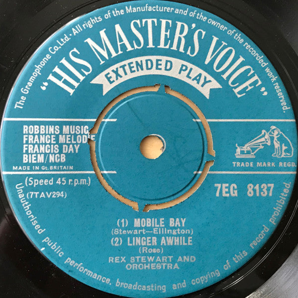 Rex Stewart And His Orchestra : Rex Stewart's Orchestra (Chicago, 2nd November 1940) (7", EP)