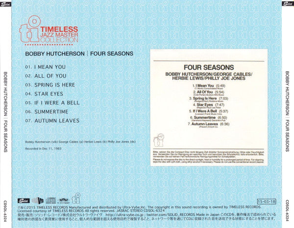 Bobby Hutcherson / George Cables / Herbie Lewis / "Philly" Joe Jones : Four Seasons (CD, Album, Ltd, RE, RM)