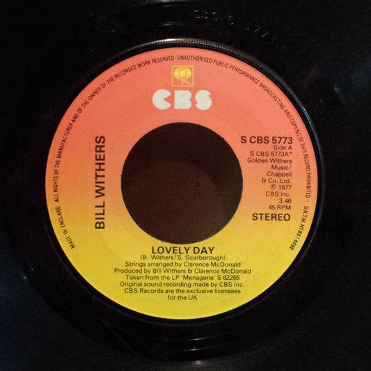 Bill Withers : Lovely Day (7", Pap)