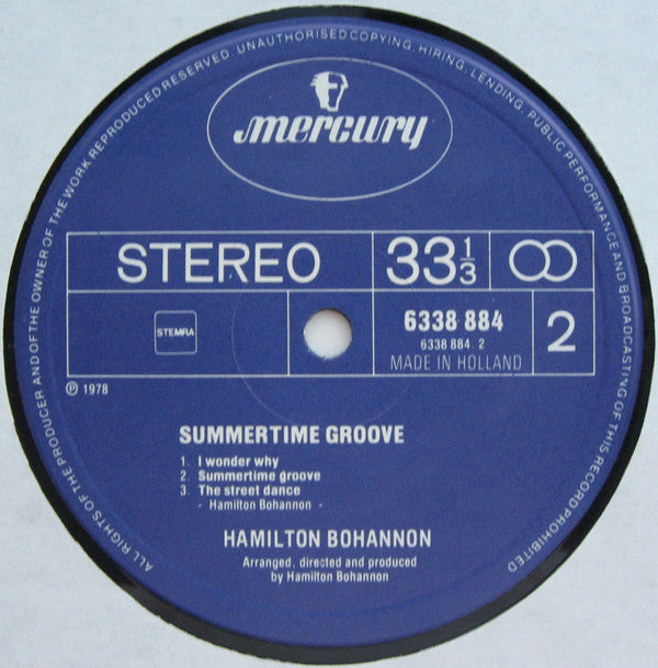 Hamilton Bohannon : Summertime Groove (LP, Album)