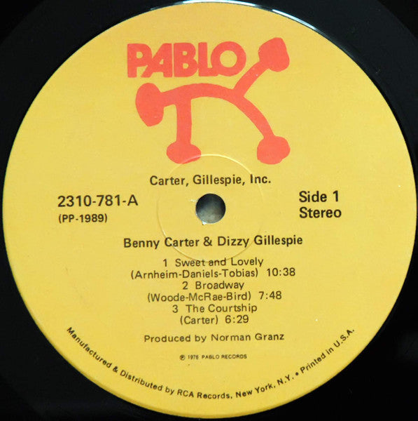 Benny Carter & Dizzy Gillespie : Carter, Gillespie, Inc. (LP, Album)