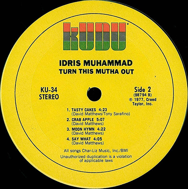 Idris Muhammad : Turn This Mutha Out (LP, Album, San)