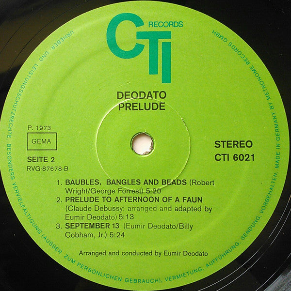 Deodato* : Prelude (LP, Album, Gat)