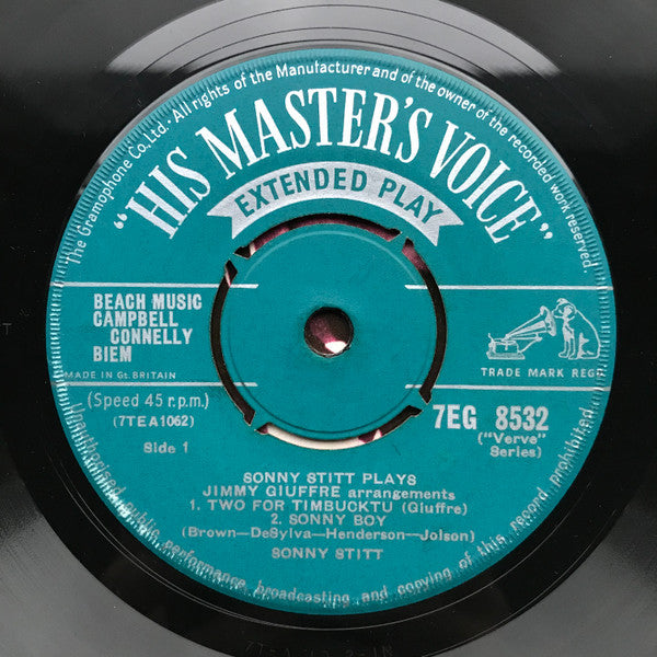 Sonny Stitt : Sonny Stitt Plays Jimmy Giuffre Arrangements (7", EP, Mono)