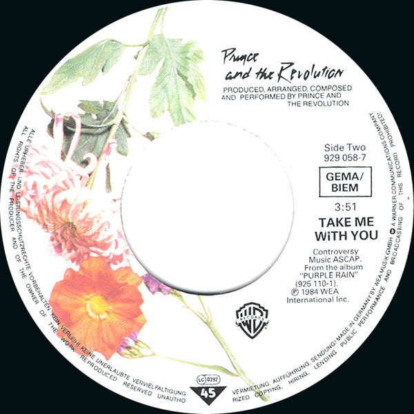 Prince And The Revolution : Let's Go Crazy / Take Me With U (7", Single)