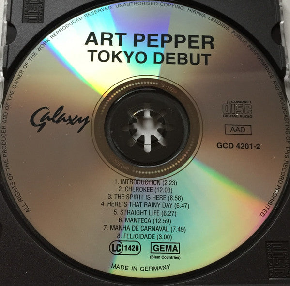 Art Pepper : Tokyo Debut (CD, Album, RE, RM)