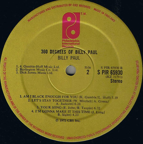 Billy Paul : 360 Degrees Of Billy Paul (LP, Album)
