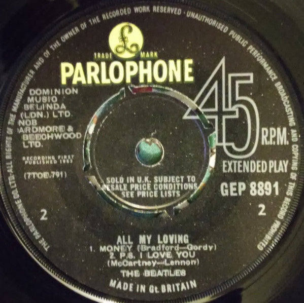 The Beatles : All My Loving (7", EP, RP)