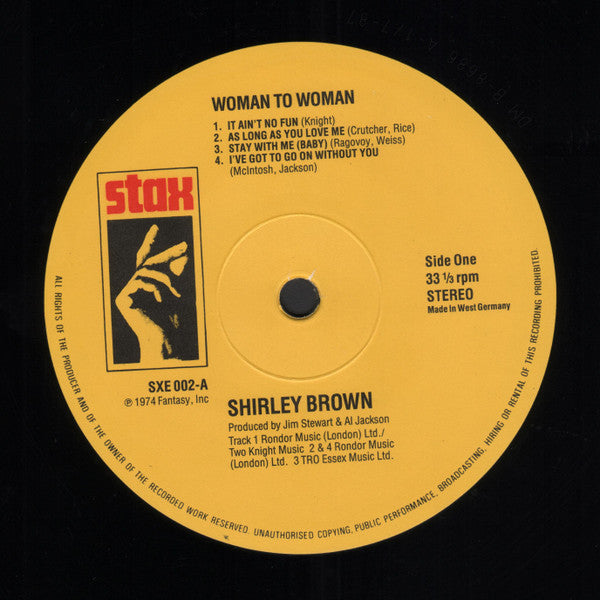Shirley Brown : Woman To Woman (LP, Album, RE)