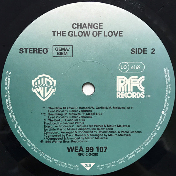 Change : The Glow Of Love (LP, Album, RE)