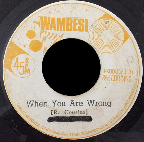 The Royals : When You Are Wrong (7")