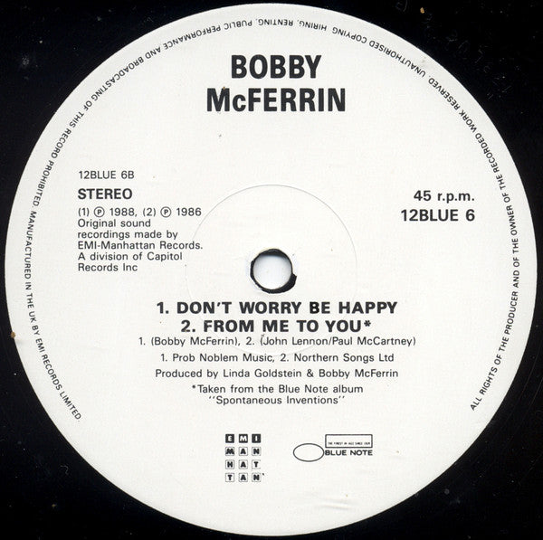 Bobby McFerrin : Thinkin' About Your Body (12")