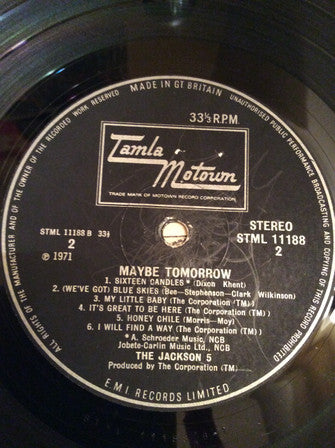 The Jackson 5 : Maybe Tomorrow (LP, Album)