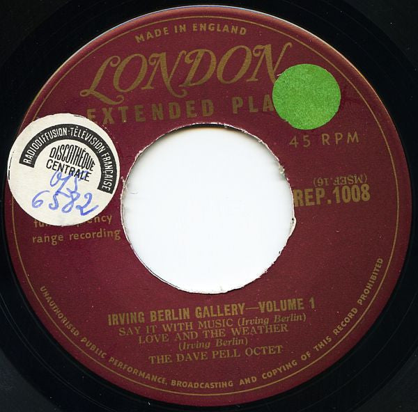 Dave Pell Octet : Irving Berlin Gallery (7", EP)