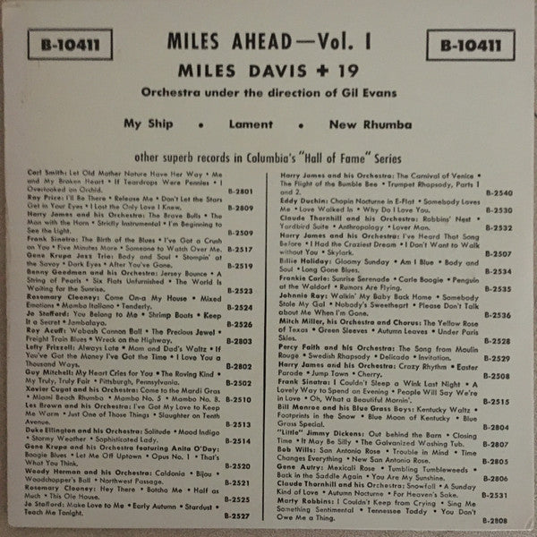 Miles Davis + 19, Gil Evans : Miles Ahead, Vol. I (7", EP)