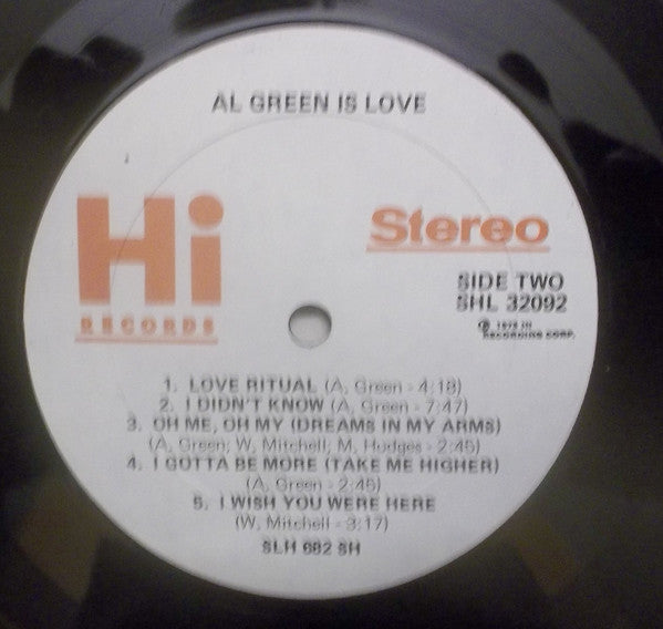 Al Green : Al Green Is Love (LP, Album, SH;)