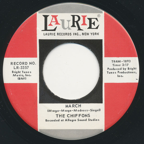 The Chiffons : Stop, Look, And Listen / March (7", Ind)