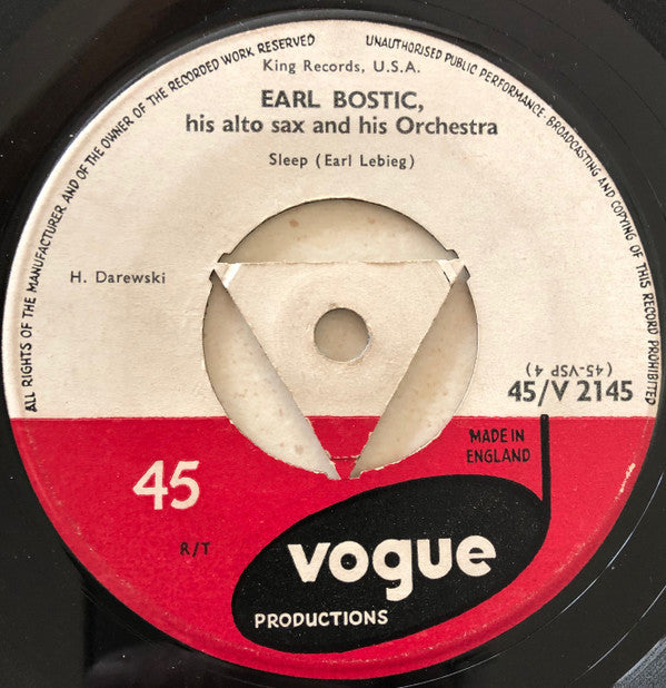 Earl Bostic And His Orchestra : Flamingo / Sleep (7", Single, Tri)