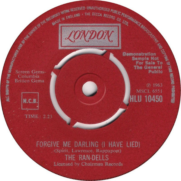 The Ran-Dells : Martian Hop (7", Promo, RE)