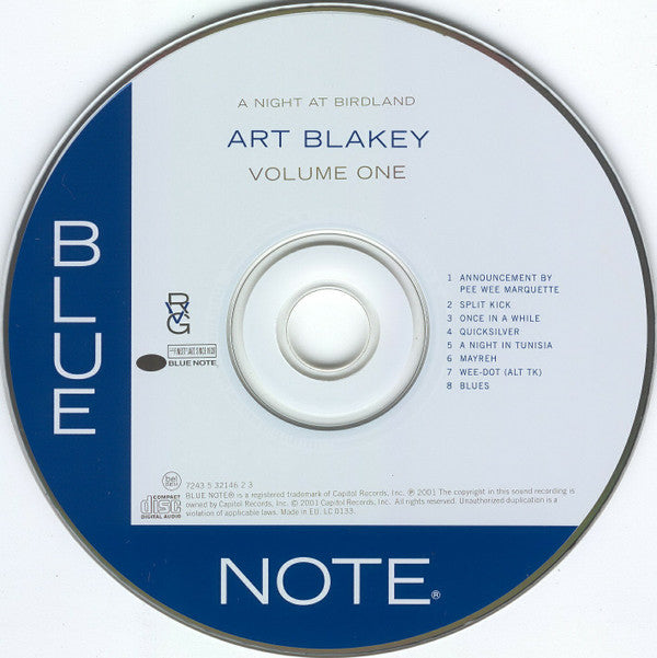 Art Blakey Quintet : A Night At Birdland, Volume One (CD, Album, Mono, RE, RM)