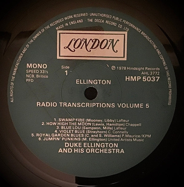 Duke Ellington And His Orchestra : The Radio Transcriptions Vol. 5 (LP, Mono)