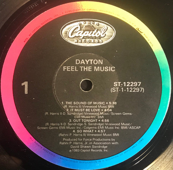 Dayton : Feel The Music (LP, Album, Jac)