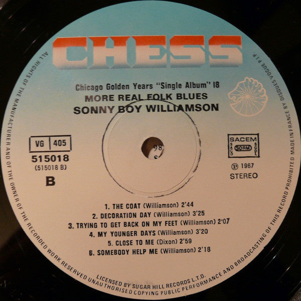Sonny Boy Williamson (2) : More Real Folk Blues (LP, Album, Comp, RE)