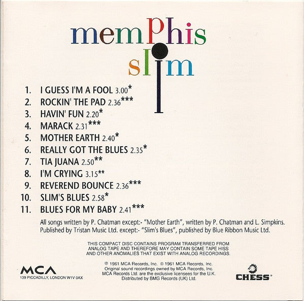 Memphis Slim : Memphis Slim (CD, Album, RE)