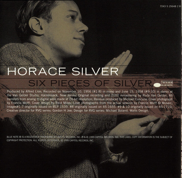 The Horace Silver Quintet : 6 Pieces Of Silver (CD, Album, RE, RM)