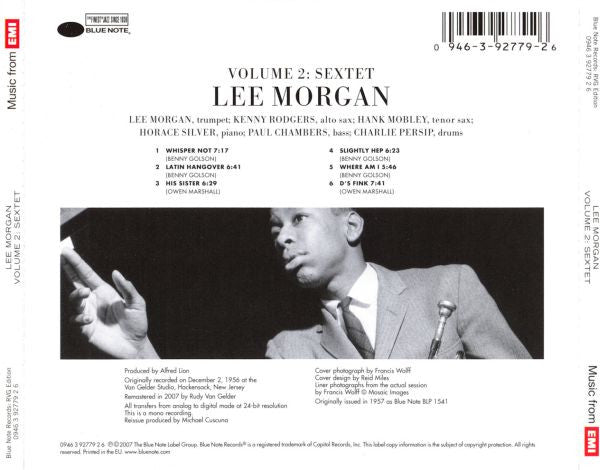 Lee Morgan : Volume 2: Sextet (CD, Album, Mono, RE, RM)