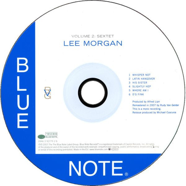 Lee Morgan : Volume 2: Sextet (CD, Album, Mono, RE, RM)