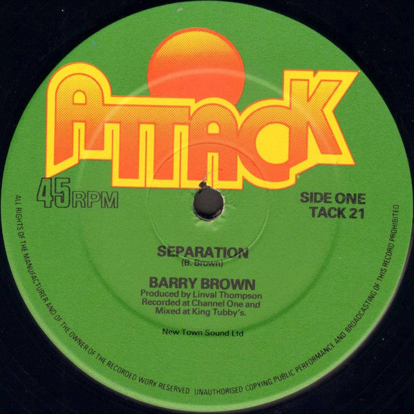 Barry Brown / The Roots Radics Band* : Separation / Scientist In Fine Style (12")