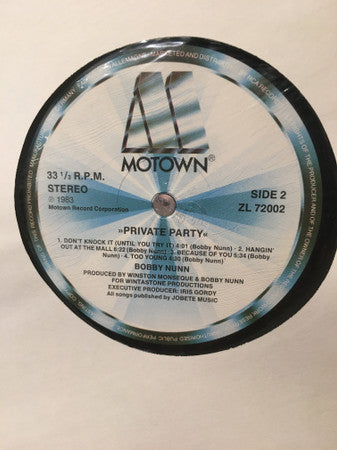 Bobby Nunn : Private Party (LP, Album)