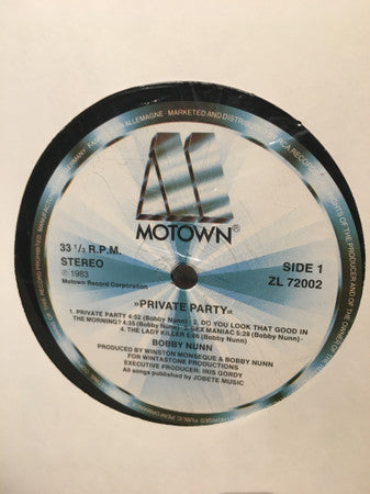 Bobby Nunn : Private Party (LP, Album)